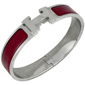Hermes HERMES Clic Clac PM Silver Plated Red Women's